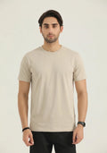 Men's Classic Fit Crew Neck Cotton T-Shirt – Sand Beige