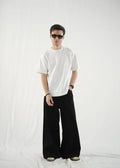Wide-Leg Relaxed Fit Trousers – Black