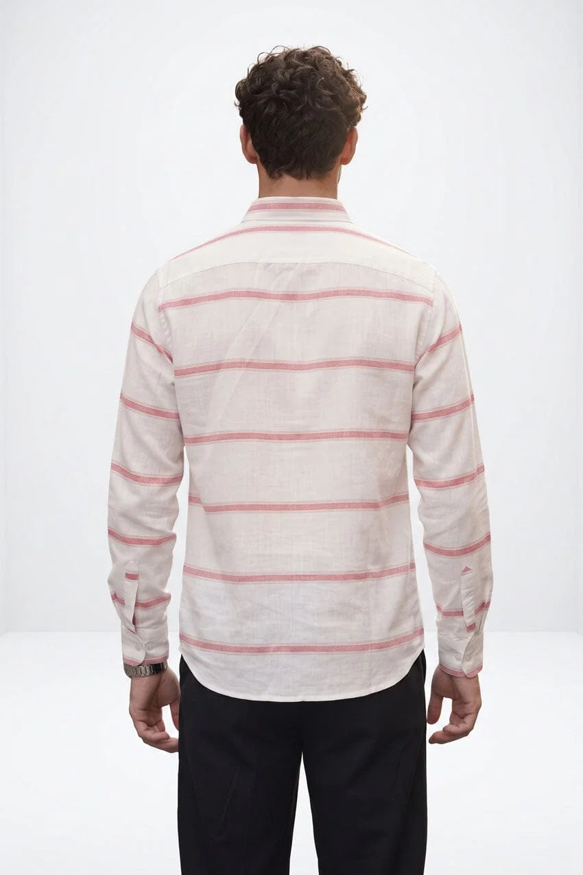 Men’s Premium Pink Stripe Button-Down Shirt