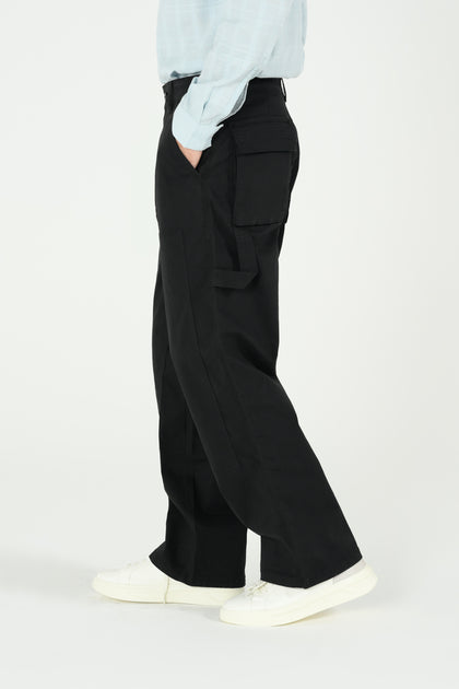 Men's Black Cargo Jogger Pants