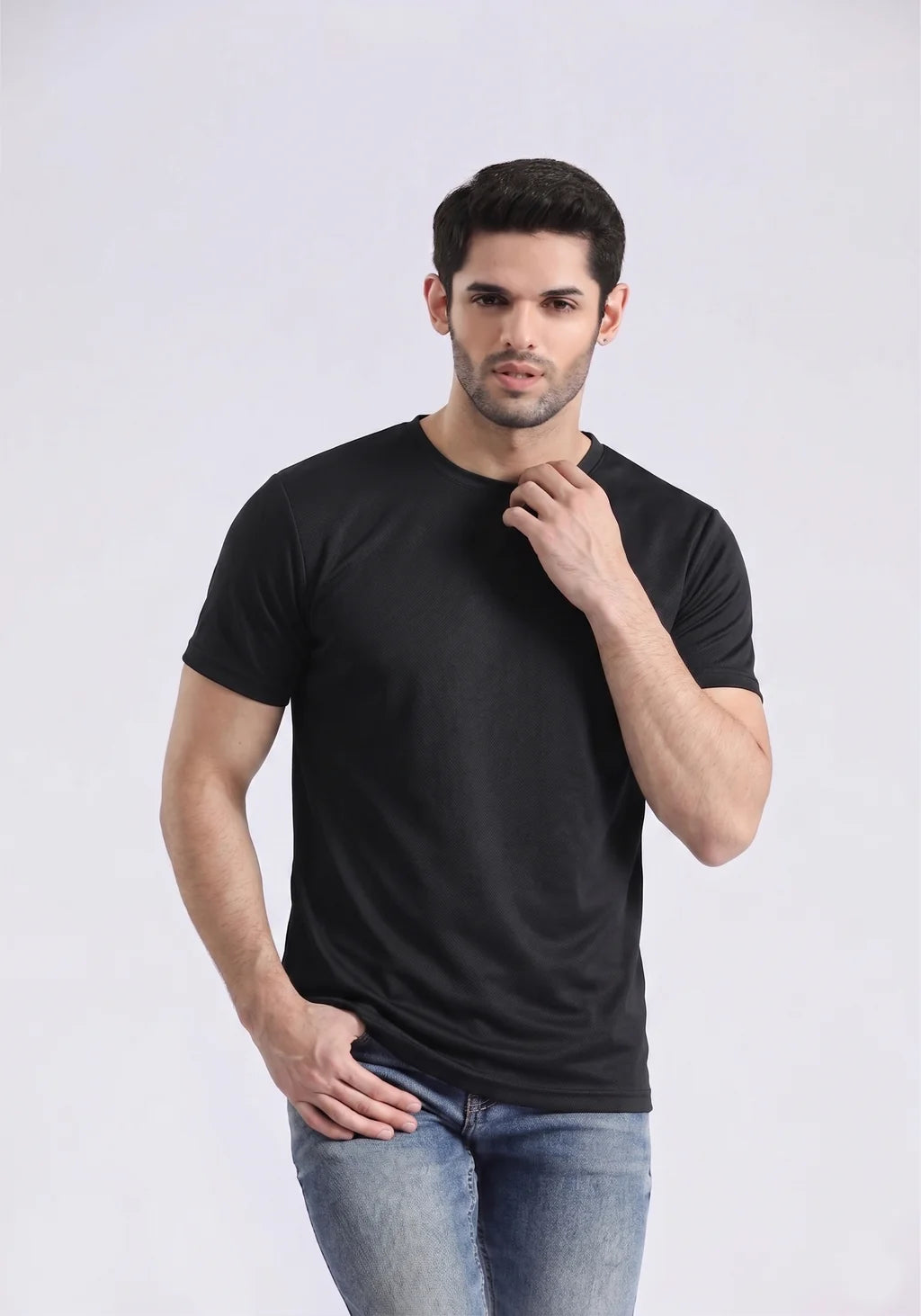 Men's Classic Fit Crew Neck Cotton T-Shirt – Black
