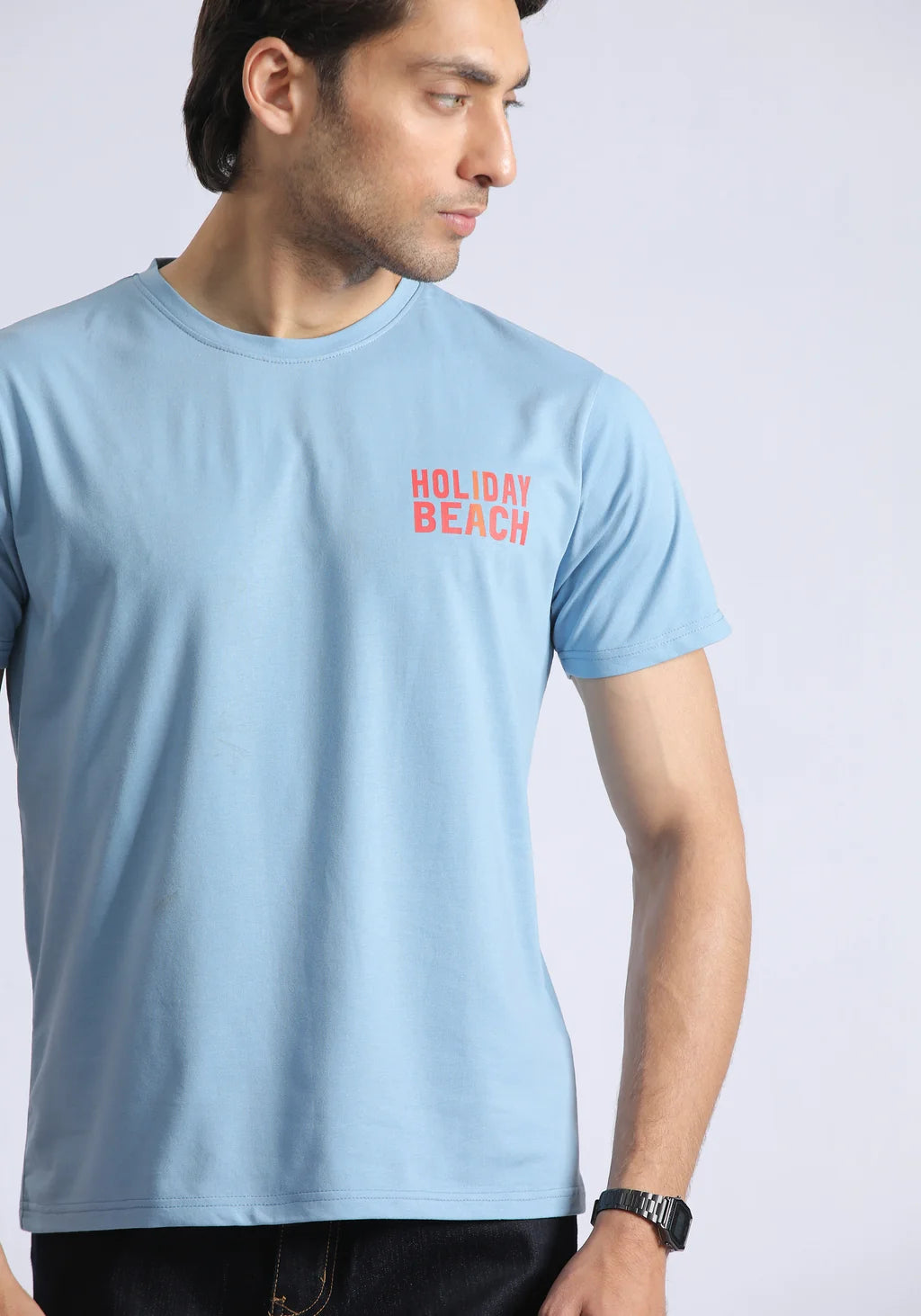 Men's Holiday Beach Graphic T-Shirt – Sky Blue